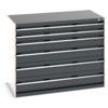 Cubio Drawer Cabinet, 6 Drawers, Anthracite Grey/Light Grey, 1000 x 1300 x 750mm thumbnail-0