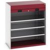 Cubio Storage Cabinet, 2 Roller Shutter Doors, Red, 1200 x 1300 x 1300mm thumbnail-0