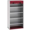 Cubio Storage Cabinet, 2 Roller Shutter Doors, Red, 2000 x 1300 x 1300mm thumbnail-0