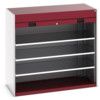 Cubio Storage Cabinet, 2 Roller Shutter Doors, Red, 1200 x 1300 x 1300mm thumbnail-0