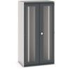 Cubio Sliding Panel Cupboard, 2 Clearview Doors, Anthracite Grey, 2000 x 1050 x 650mm thumbnail-0