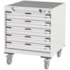 Cubio Mobile Storage Cabinet, 5 Drawers, Light Grey, 980 x 525 x 525mm thumbnail-0