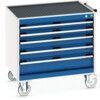 CUBIO SLR-86 MOBILE DRAWER CABINET W/ TOP TRAY & MAT L-GREY/BLUE thumbnail-0