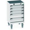 Cubio Mobile Storage Cabinet, 4 Drawers, Light Grey, 780 x 525 x 525mm thumbnail-0