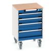 CUBIO MOBILE DRAWER CABINET 525x525x790 W/ 4 DRAWERS MPX WORKTOP thumbnail-0