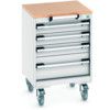 CUBIO MOBILE DRAWER CABINET 525x525x790 W/ 4 DRAWERS MPX WORKTOP thumbnail-0