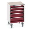 CUBIO MOBILE DRAWER CABINET 525x525x790 W/ 4 DRAWERS LINO WORKTOP thumbnail-0