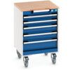 CUBIO MOBILE DRAWER CABINET 525x525x790 W/ 5 DRAWERS MPX WORKTOP thumbnail-0