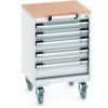 CUBIO MOBILE DRAWER CABINET 525x525x790 W/ 5 DRAWERS MPX WORKTOP thumbnail-0