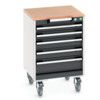 CUBIO MOBILE DRAWER CABINET 525x525x790 W/ 5 DRAWERS MPX WORKTOP thumbnail-0