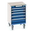 CUBIO MOBILE DRAWER CABINET 525x525x790 W/ 5 DRAWERS LINO WORKTOP thumbnail-0