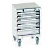 CUBIO MOBILE DRAWER CABINET 525x525x790 W/ 5 DRAWERS LINO WORKTOP thumbnail-0