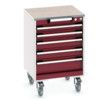 CUBIO MOBILE DRAWER CABINET 525x525x890 W/ 5 DRAWERS LINO WORKTOP thumbnail-0