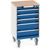 CUBIO MOBILE DRAWER CABINET 525x525x890 W/ 5 DRAWERS MPX WORKTOP thumbnail-0