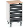 CUBIO MOBILE DRAWER CABINET 525x525x790 W/ 5 DRAWERS MPX WORKTOP thumbnail-0