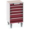 CUBIO MOBILE DRAWER CABINET 525x525x890 W/ 5 DRAWERS LINO WORKTOP thumbnail-0