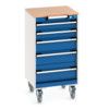 CUBIO MOBILE DRAWER CABINET 525x525x990 W/ 5 DRAWERS MPX WORKTOP thumbnail-0