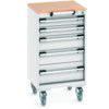 CUBIO MOBILE DRAWER CABINET 525x525x990 W/ 5 DRAWERS MPX WORKTOP thumbnail-0