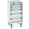 CUBIO MOBILE DRAWER CABINET 525x525x990 W/ 5 DRAWERS LINO WORKTOP thumbnail-0