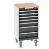 CUBIO MOBILE DRAWER CABINET 525x525x990 W/ 7 DRAWERS MPX WORKTOP thumbnail-0