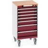 CUBIO MOBILE DRAWER CABINET 525x525x990 W/ 7 DRAWERS MPX WORKTOP thumbnail-0