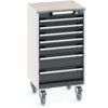 CUBIO MOBILE DRAWER CABINET 525x525x990 W/ 7 DRAWERS LINO WORKTOP thumbnail-0