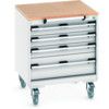 CUBIO MOBILE DRAWER CABINET 650x650x790 W/ 4 DRAWERS MPX WORKTOP thumbnail-0