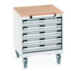 CUBIO MOBILE DRAWER CABINET 650x650x790 W/ 5 DRAWERS MPX WORKTOP thumbnail-0