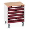 CUBIO MOBILE DRAWER CABINET 650x650x790 W/ 5 DRAWERS MPX WORKTOP thumbnail-0