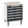 CUBIO MOBILE DRAWER CABINET 650x650x890 W/ 5 DRAWERS LINO WORKTOP thumbnail-0