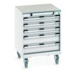 CUBIO MOBILE DRAWER CABINET 650x650x890 W/ 5 DRAWERS LINO WORKTOP thumbnail-0