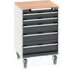 CUBIO MOBILE DRAWER CABINET 650x650x990 W/ 5 DRAWERS MPX WORKTOP thumbnail-0