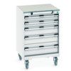 CUBIO MOBILE DRAWER CABINET 650x650x990 W/ 5 DRAWERS LINO WORKTOP thumbnail-0