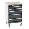 CUBIO MOBILE DRAWER CABINET 650x650x990 W/ 5 DRAWERS LINO WORKTOP thumbnail-0