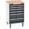 CUBIO MOBILE DRAWER CABINET 650x650x990 W/ 7 DRAWERS MPX WORKTOP thumbnail-0