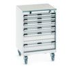 CUBIO MOBILE DRAWER CABINET 650x650x990 W/ 7 DRAWERS LINO WORKTOP thumbnail-0