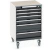 CUBIO MOBILE DRAWER CABINET 650x650x990 W/ 7 DRAWERS LINO WORKTOP thumbnail-0