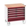 CUBIO MOBILE DRAWER CABINET 800x650x790 W/ 5 DRAWERS MPX WORKTOP thumbnail-0