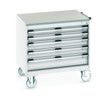 CUBIO MOBILE DRAWER CABINET 800x650x790 W/ 5 DRAWERS LINO WORKTOP thumbnail-0