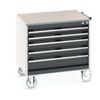 CUBIO MOBILE DRAWER CABINET 800x650x790 W/ 5 DRAWERS LINO WORKTOP thumbnail-0