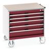 CUBIO MOBILE DRAWER CABINET 800x650x790 W/ 5 DRAWERS LINO WORKTOP thumbnail-0