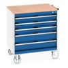 CUBIO MOBILE DRAWER CABINET 800x650x890 W/ 5 DRAWERS MPX WORKTOP thumbnail-0