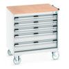 CUBIO MOBILE DRAWER CABINET 800x650x890 W/ 5 DRAWERS MPX WORKTOP thumbnail-0