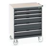 CUBIO MOBILE DRAWER CABINET 800x650x990 W/ 5 DRAWERS LINO WORKTOP thumbnail-0