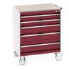 CUBIO MOBILE DRAWER CABINET 800x650x990 W/ 5 DRAWERS LINO WORKTOP thumbnail-0