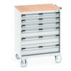 CUBIO MOBILE DRAWER CABINET 800x650x1090 W/ 6 DRAWERS MPX WORKTOP thumbnail-0