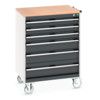 CUBIO MOBILE DRAWER CABINET 800x650x1090 W/ 6 DRAWERS MPX WORKTOP thumbnail-0