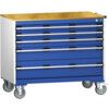 Cubio Mobile Storage Cabinet, 5 Drawers, Blue/Light Grey, 880 x 1050 x 650mm thumbnail-0