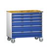 Cubio Mobile Storage Cabinet, 5 Drawers, Blue/Light Grey, 880 x 1050 x 650mm thumbnail-0