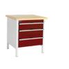 CUBIO STORAGE BENCH 778-1.4 WITH MPX WORKTOP-LIGHT GREY/RED thumbnail-0